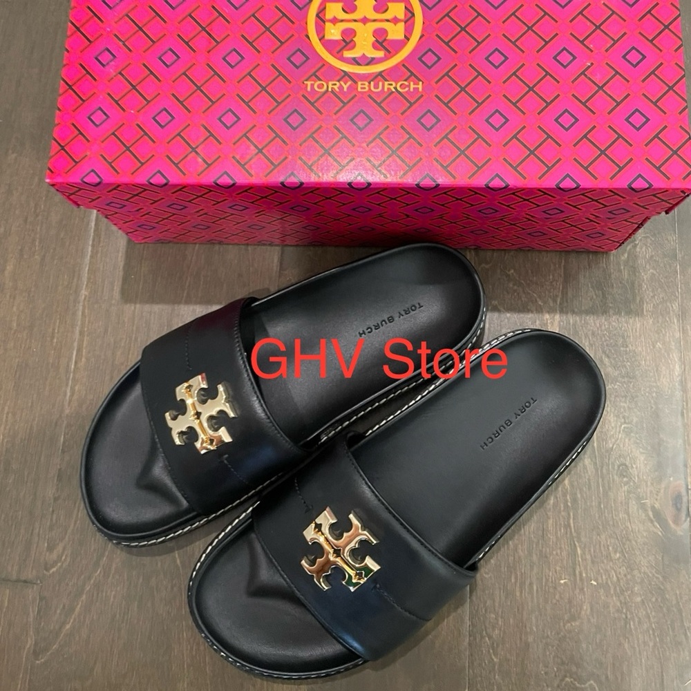 Tory Burch Everly Anatomic Lug Paris Nappa Slide